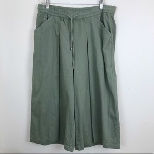 Organic Cotton Twill Culottes Crop Pants Sz M